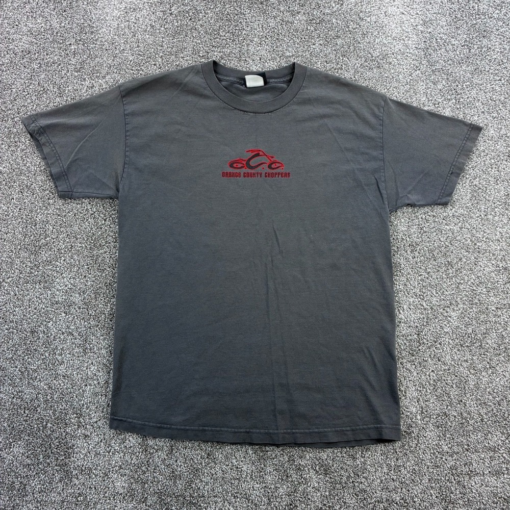 Vintage Orange County Choppers Shirt Mens‎ Large Gray Motorcycle Biker Grunge